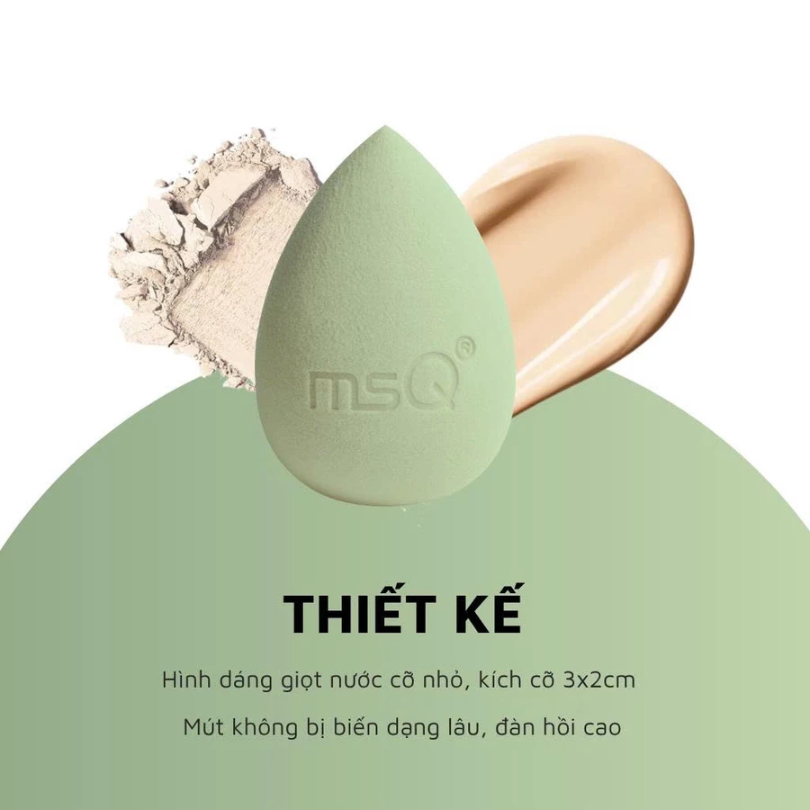 Bông mút tán kem che khuyết điểm siêu mềm MSQ Miracle Complexion đàn hồi cao Size S MSQM6