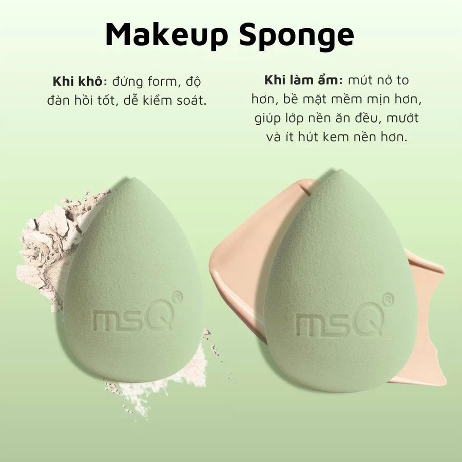 Bông mút tán kem che khuyết điểm siêu mềm MSQ Miracle Complexion đàn hồi cao Size S MSQM6