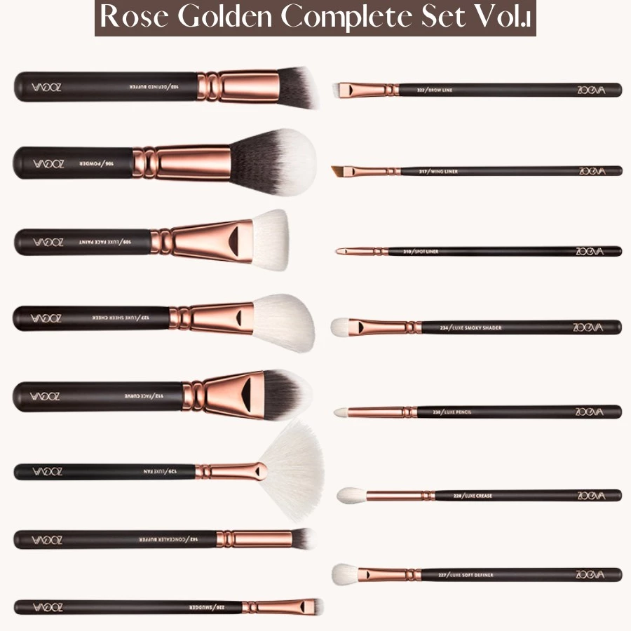 Bộ Cọ Trang Điểm ZOEVA Rose Golden Complete Vol.1 15 Cây 0102