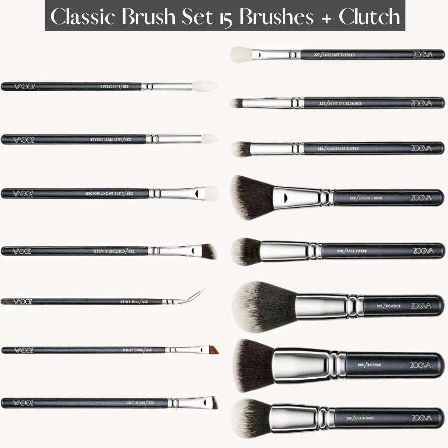 Bộ Cọ Trang Điểm Chuyên Nghiệp Cao Cấp 15 Cây ZOEVA Classic Brush15 0126