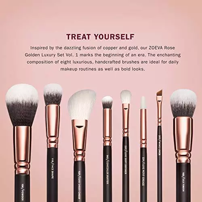 Bộ Cọ Trang Điểm Cá Nhân Cao Cấp 8 Cây ZOEVA Rose Golden Luxury 8 Vol.1 0157
