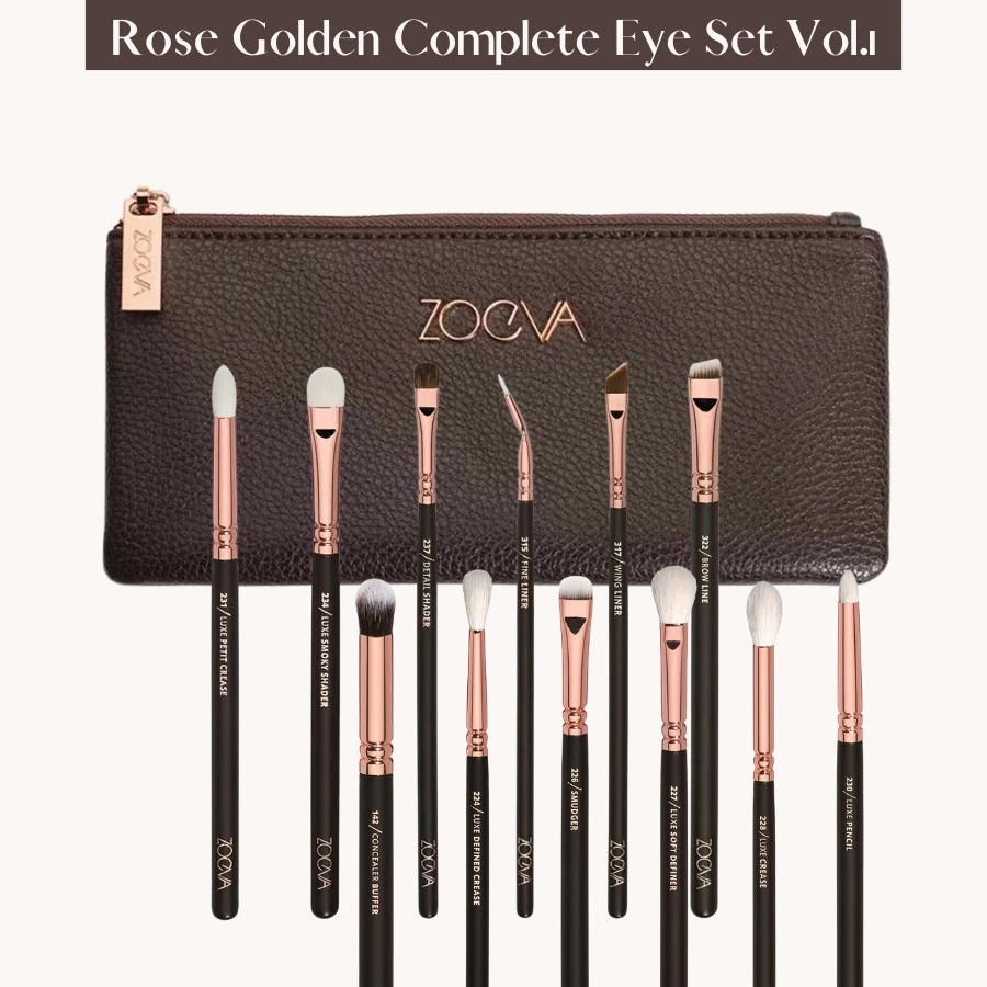 Bộ Cọ Mắt Chuyên Nghiệp 12 Cây Zoeva Rose Golden Complete Eye 12 Vol.1 Brush Set 0195