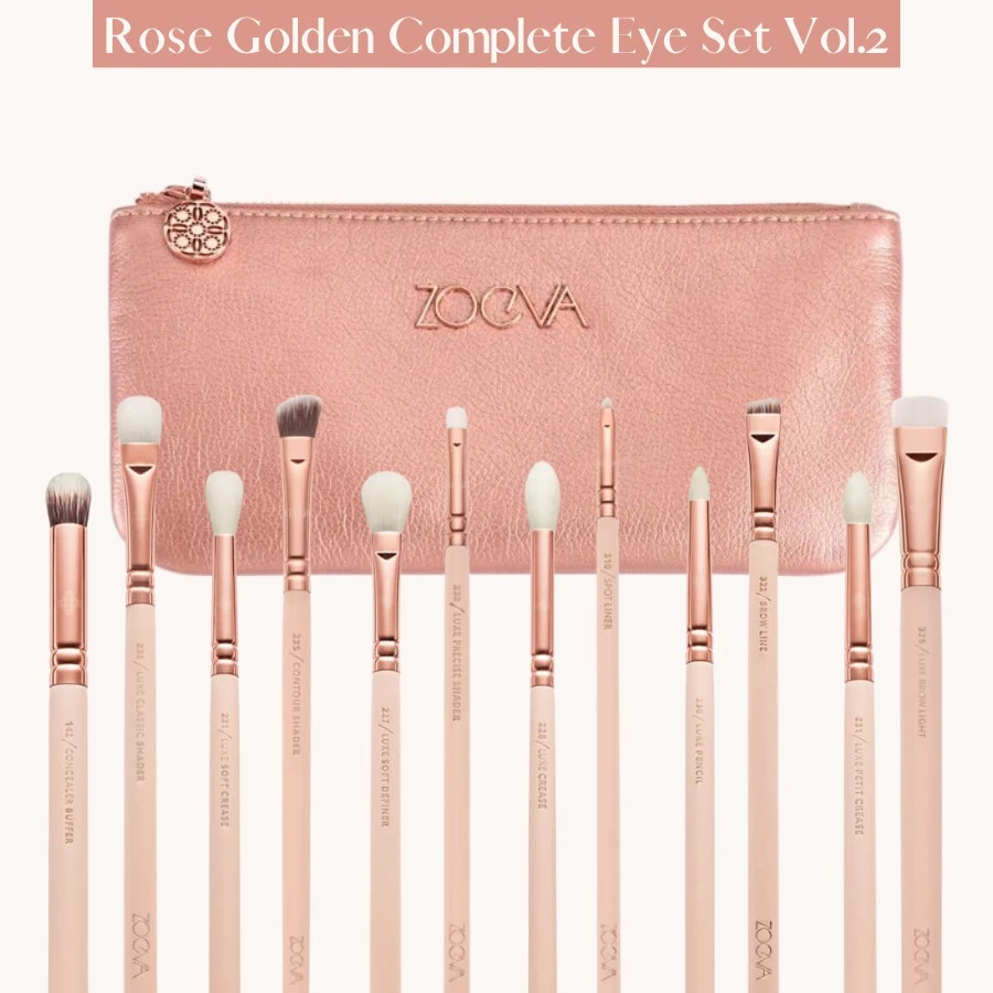 Bộ Cọ Mắt 12 Cây Cao Cấp ZOEVA Rose Golden Complete Eye 12 Vol.2 Makeup Brushes 0201