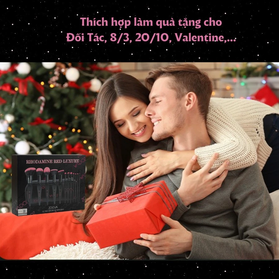 Bộ Cọ 12 Cây Cao Cấp ZOEVA Rhodamine Read Luxury Thiết Kế Ấn Tượng Lông Siêu Mềm