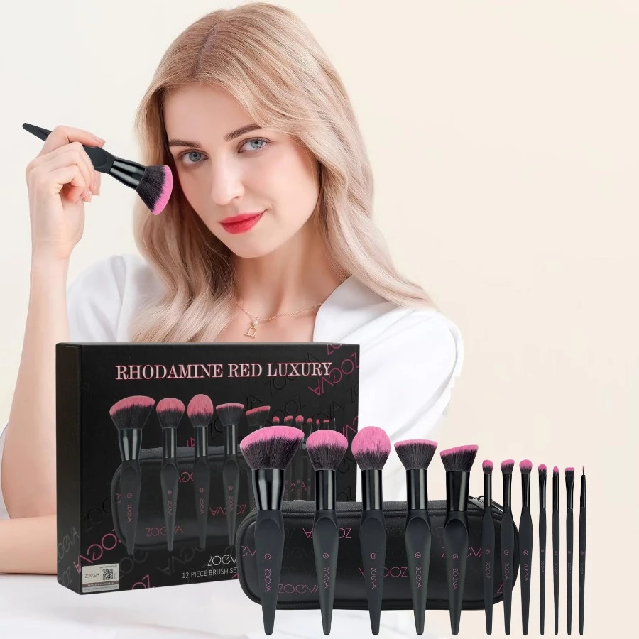Bộ Cọ 12 Cây Cao Cấp ZOEVA Rhodamine Read Luxury Thiết Kế Ấn Tượng Lông Siêu Mềm